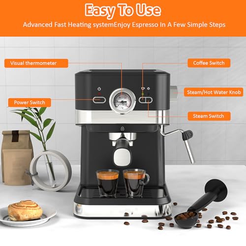 Cafetera eléctrica automática con tanque 1.5 L y 20 bar miniatura 7