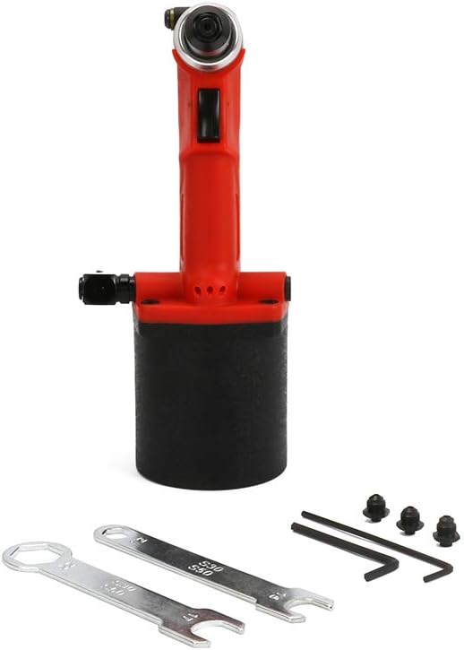 Pneumatic Tool 1/4" Air Riveter - Rivet Gun with Variable Nose Pieces