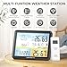 Weather Station Wireless Indoor Outdoor Thermometer, Digital Thermometer with Remote Sensor, Full Color Large Display Weather Station with Atomic Clock, Barometric Pressure, Weather Forecast-Jet Black