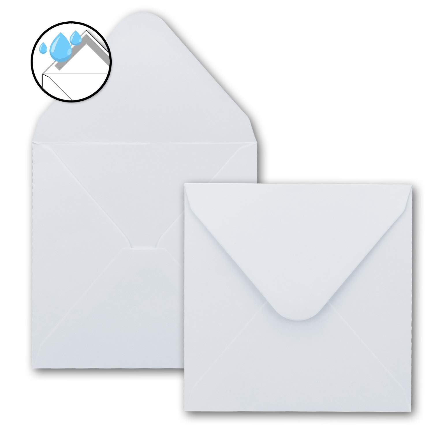 200x Set Quadratische Karten inklusive Briefumschläge - Blanko 14 x 14 cm in Hochweiß - bedruckbare Einladungskarten - ideal zum Selbstgestalten & Kreieren