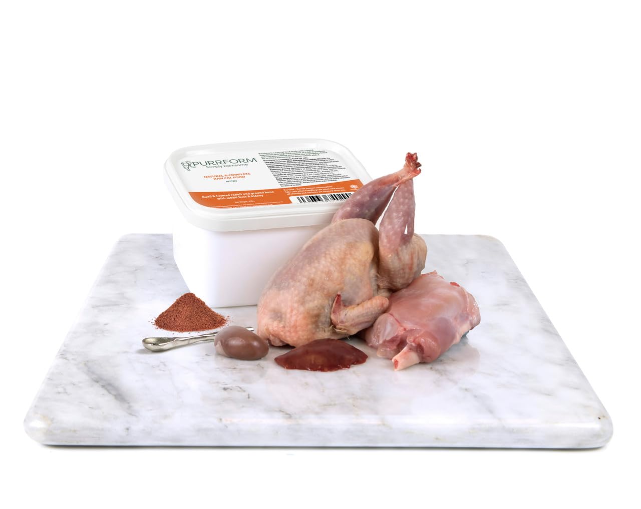 Purrform Kitten Raw Food (10, Quail & Farmed Rabbit & Ground Bone with Rabbit Liver & Kidney (KITTEN) 450g)