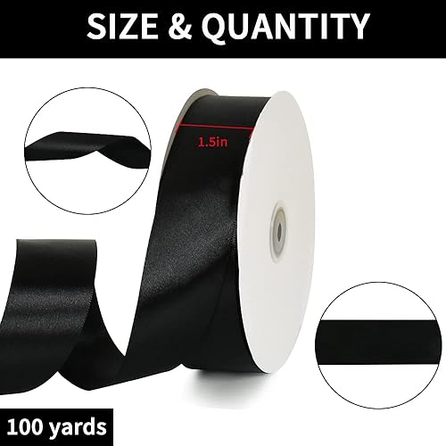 Vista 62 de TONIFUL - Listón de satén de color liso, para envolver regalos, sillas, día de San Valentín, boda, fiesta de cumpleaños, cabello, costura floral, 1