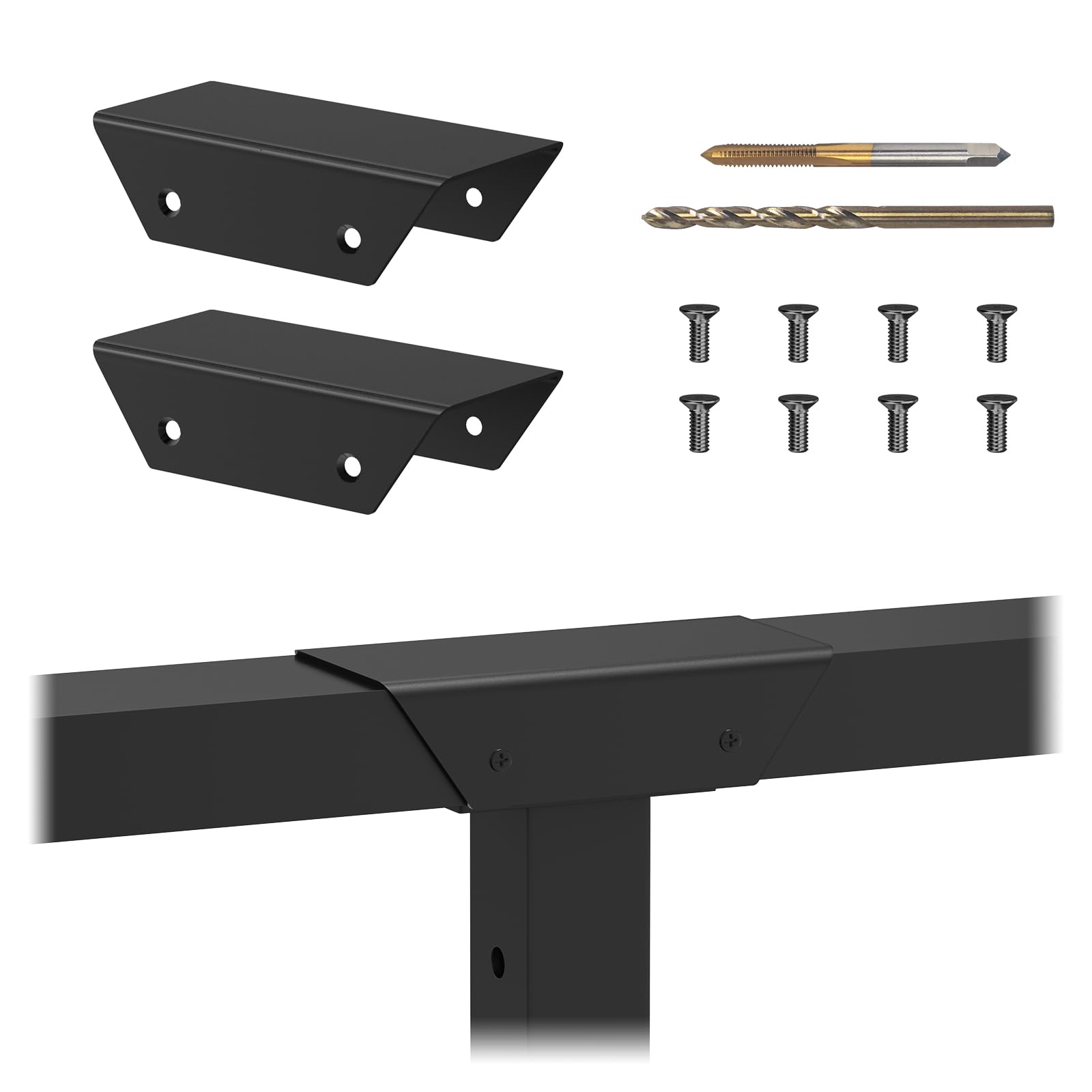 Conector de pasamanos de aluminio negro BLIKA para barandilla de cable de escalera de cubierta