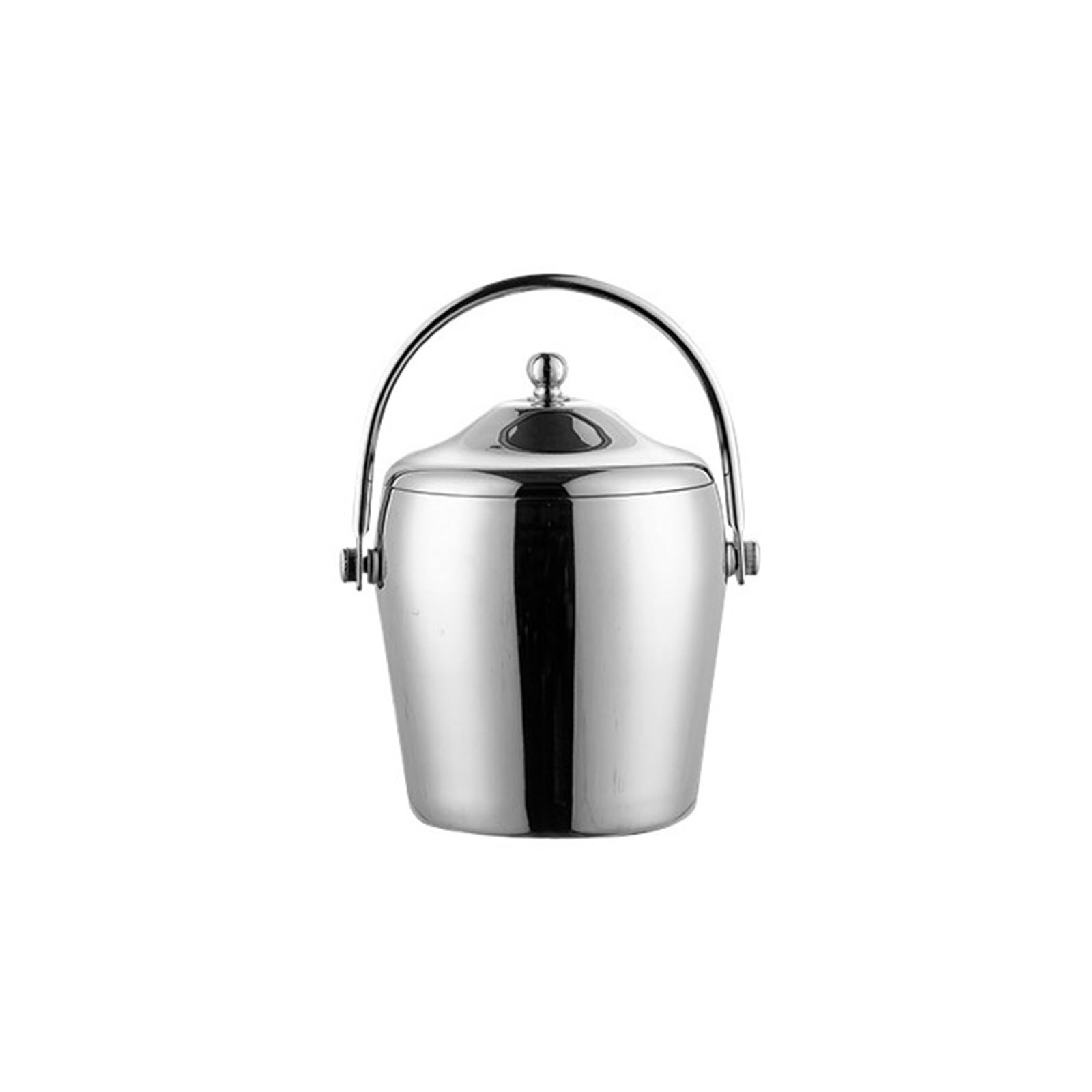 Lijiaxiuyc-101 ice bucket 1.2L Stainless Steel Ice Bucket With Lid Double Layer Champagne For Bar Party champagne bucket(Silver)
