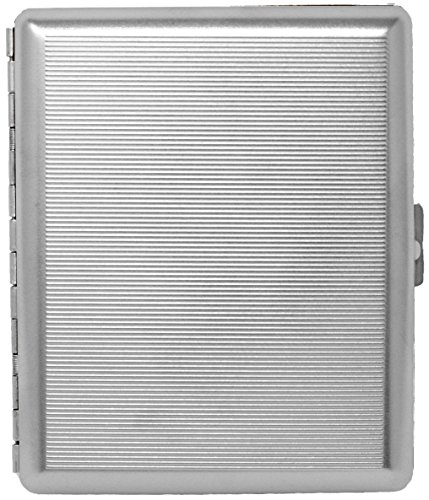 Silver Classic (Full Pack 100s) Metal-Plated Cigarette Case & Stash Box