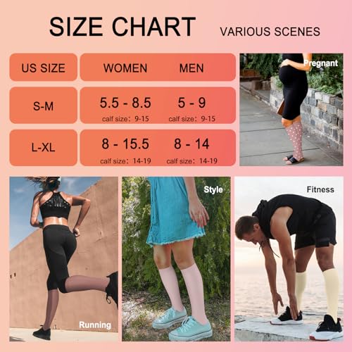 Image of Iseasoo 4 Pairs Compression Socks for Women Circulation-Best Support for Nurses,Running,Athletic,Travel