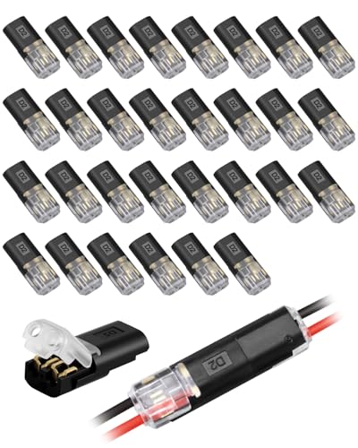 30 conectores de cable de 2 pines, impermeables y resistentes al calor, 18-24 AWG, adecuado para coches, camiones, kayaks y barcos