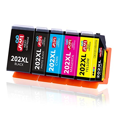 JIMIGO 202 XL Cartouche d'encre compatible pour Epson 202 202XL avec Epson Expression Premium XP-6000 XP-6005 XP-6100 XP-6105 (Multipack,1 Noir,1 Noir Photo,1 Cyan,1 Magenta,1 Jaune)