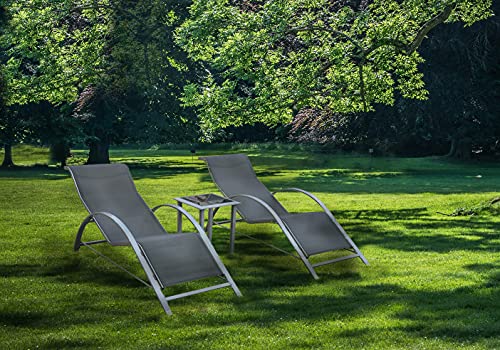 garden mile 3-teiliges Gartenmöbel-Set, 2 Lounge-Stühle und 1 Couchtisch, Outdoor-Stühle mit Beistelltisch, Loungesitz… – Bild 7