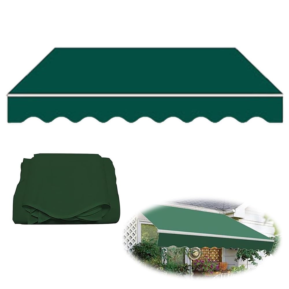 Verde Tessuto Di Ricambio Per Tenda Da Sole Terrazza, Ricambio Di Tessuto Per Tende Da Sole In Poliestere, Commerciale Telo Di Ricambio Per Tenda Da Sole, Resistente, Senza Telaio(10x8ft/3x2.4m