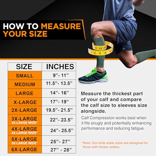 Image of Premium Calf Compression Sleeve 1 Pair 20-30mmHg Strong Calf Support Fashionable COLORS Graduated Pressure for Sports Running Recovery Shin Splints Varicose Veins Doc Miller (Dark Green, Small)