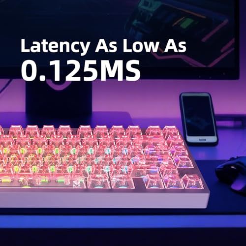 Image of IROK MG75MAX 81 Keys Wired Magnetic Switch Keyboard, 256KHZ Single Key Scan Rate, PCB Nano-Coating Waterproof, Hall Effect, 8KHZ /ARGB /CNC Aluminum Gaming Keyboard(Pink)