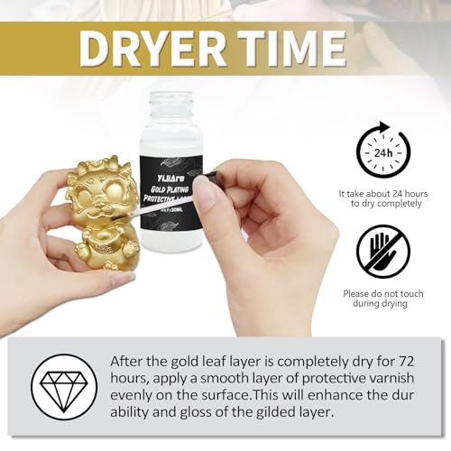 Liquid Leaf Paint - Alcohol-Based Metallic Paint, Quick-Drying for Crafts, DIY, and Resin Projects,Can be used with spray guns - Gold, Bronze, Silver 1 Fl Oz by YiJiAre - Used condition - Image 4