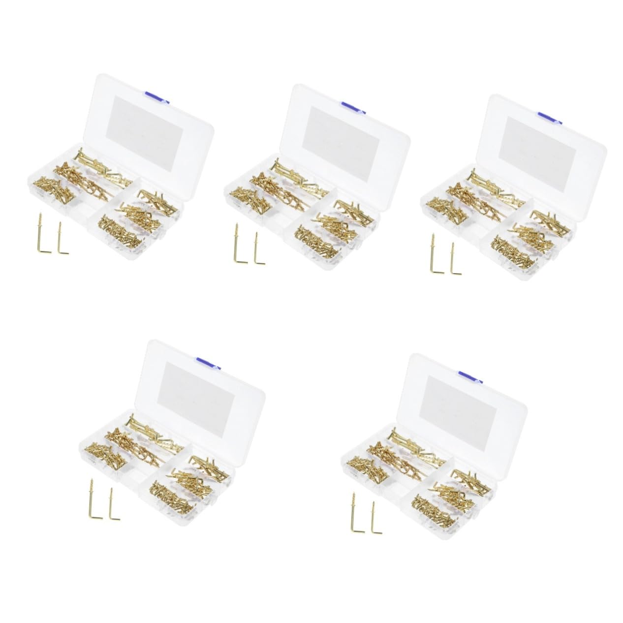 Didiseaon 5 Set Viti Autofilettanti S Ganci Serratura Inossidabile Piccoli Ganci Per Appendere Ganci Per Muro Ganci Da Soffitto Per Appendere Acciaio Al Carbonio Golden 120 Pezzi*5