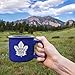 Rico Industries NHL Toronto Maple Leafs Personalized 12oz. Speckle Camper Coffee Mug, Deep Laser Engraved Logo, Ceramic Camping Mug with Royal Blue Body, Speckle Glaze