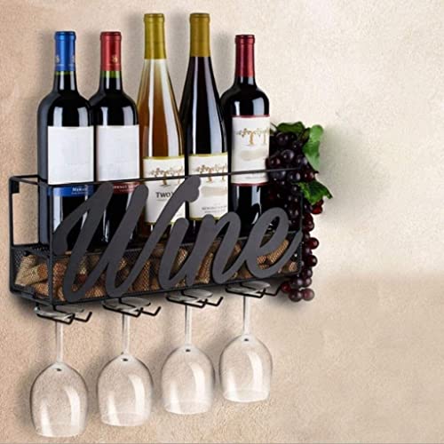 Soporte de vino montado en pared de metal miniatura 3