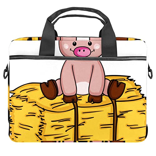 Sacoche 13.3 pouces pour le bureau et la fac - Housse bandoulière motif cochon amusant