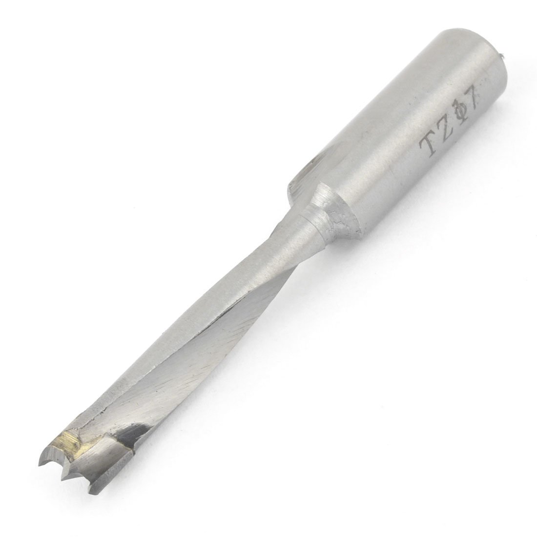 Aexit Silver Tone Wood Drill Bits Woodworking Carbide Tipped Brad Point Straight Shank Boring Drill Bit Tool 7mm Brad-Point Drill Bits x 68mm