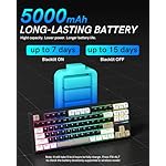 COSTOM WK87 75% TKL Wireless Mechanical Gaming Keyboard, 2.4Ghz/Bluetooth/USB-C Gasket Hot Swappable RGB Backlits Custom Keyboard with 5000mAh Battery, Pre-lubed POM Linear Switches (Black) - Image 4