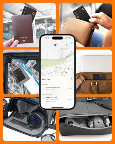 NOVOO Dünne Geldbörsen Tracker Karte Geldbörsenfinder Air Tag kompatibel mit Apple Find My (nur iOS), Gegenstände Item Finder für Gepäckanhänger, Handys, Reisepässe