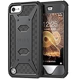 ULAK iPod Touch 6 Case,iPod Touch 5 Case,[KNOX ARMOR] Dual Layer Hybrid Protective Cover with Belt Clip Holster  - Retail Packaging - Black