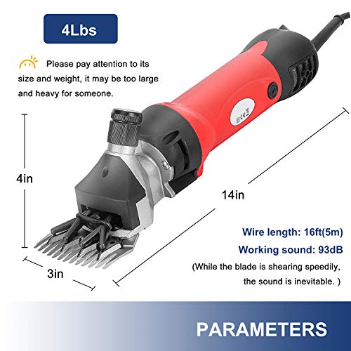 Hanchen Sheep Shears 350W Professional Electric Clippers For Sheep Alpaca Llamas Large Dog Farm Livestock Heavy Duty Potable Animal Long Hair Fur Shearing Clippers (110V) #TOP3