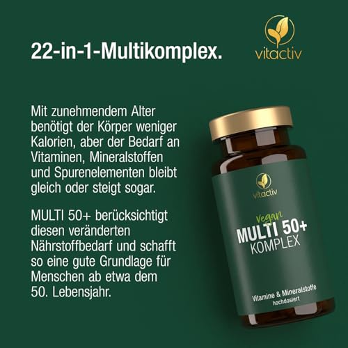 VITACTIV Multi 50+ Multivitamin mit Mineralstoffen, 3er Pack, 180 Kapseln