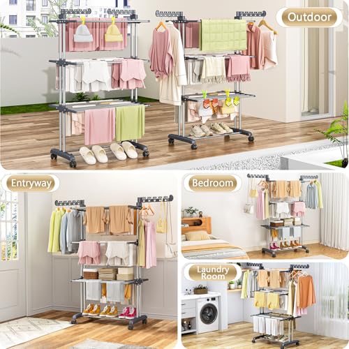 43% Off PurKeep Clothes Drying Rack with Wheels - Image 5