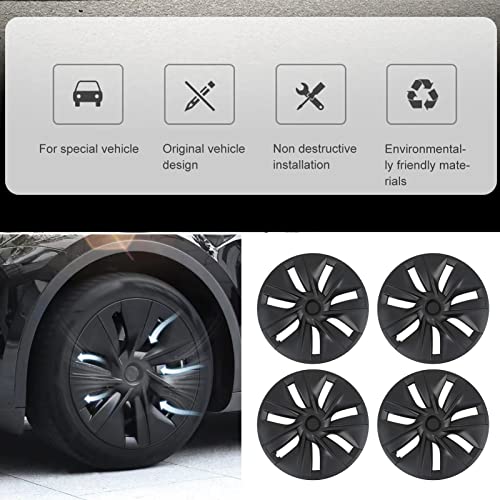 19 Inch Wieldoppen Model Y Mat Zwart - Naafdoppen Velgen Cover 2020-2023
