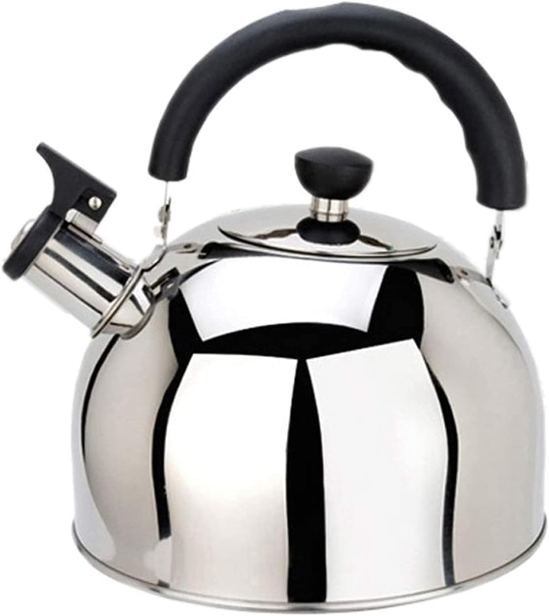 Stove Top Whistle Teapot Cool Handle for Stove Top Camping Home Patio Camping Kettle for Coffee Making and Milk Heating (Steel 5L) (Steel 4L)