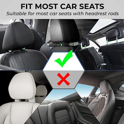 Car Headrest Pillow For Kids, Toddlers With Adjustable Support For Improved Head & Neck Posture, Sleep Positioning, Head Rest For Car Seat Built-In Phone Holder, Bag Hanger, Universal Auto Attachment #TOP5