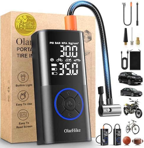 OlarHike Tire Inflator Portable Air Compressor, Smart Dual Hose S...