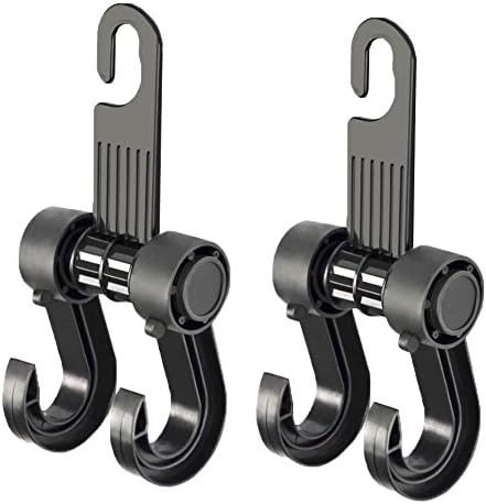 Gyges 2 PCS Car Hooks Vehicle Back Seat Hidden Headrest Hanger, Universal Holder for Purse Handbag Grocery Shopping Bag Cloth Coat (2 Pack)