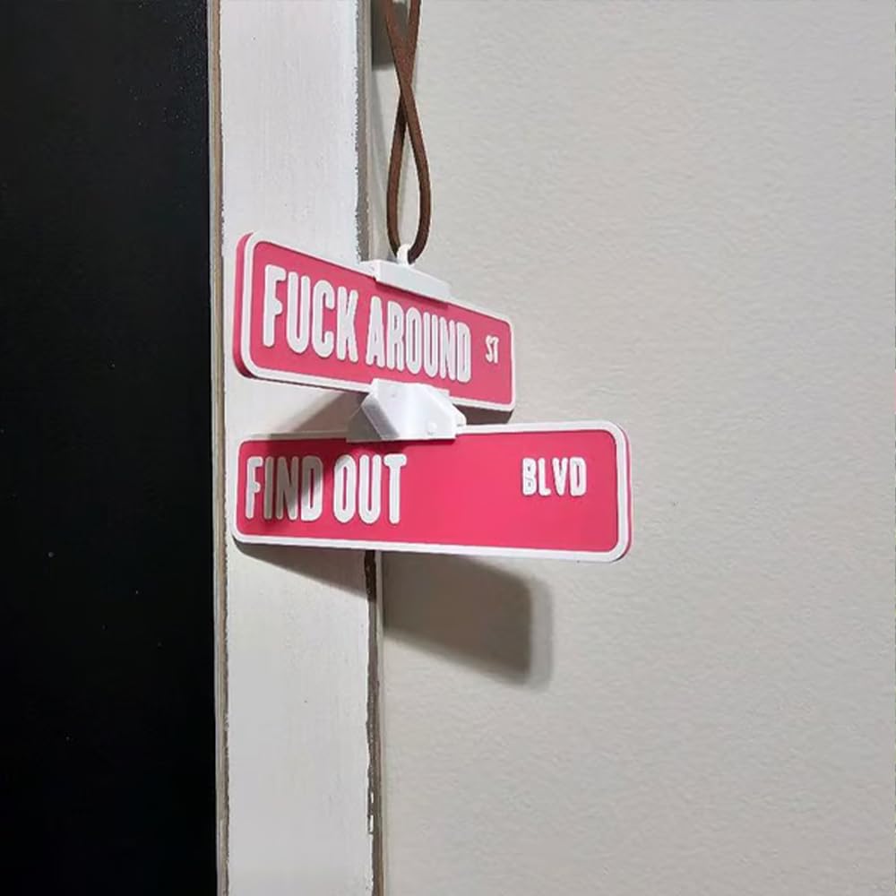 Amazon.com: Fuck Around and Find Out Street Sign Hanger, 3D