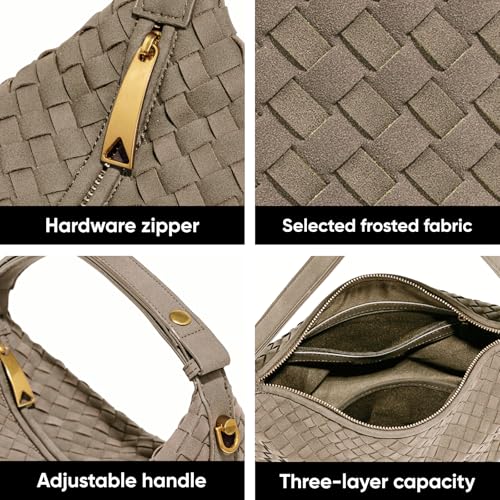Bolso hombro ante tejido hobo estilo crescent miniatura 5