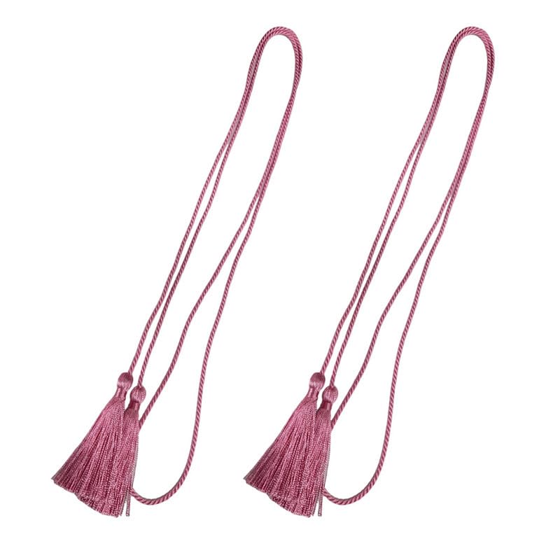 2PCS Polyester Tassel Curtain Tiebacks 150CM Pink Braided Curtain Tie Backs Braided Tassel Rope For Curtains/Window