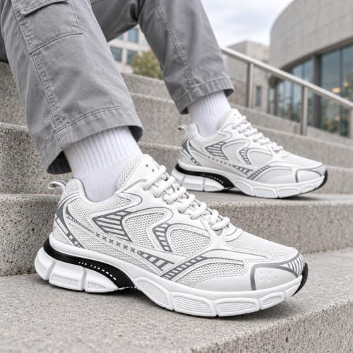 Image of Cruiser Men's Athletic Sneakers | Striped Side Panel Chunky Shoes | Multi Panel Layered Cushioned Midsole Sneaker | Flexible Walking & Everyday Comfort Sneakers | Everyday Fashion Sneakers (2656)