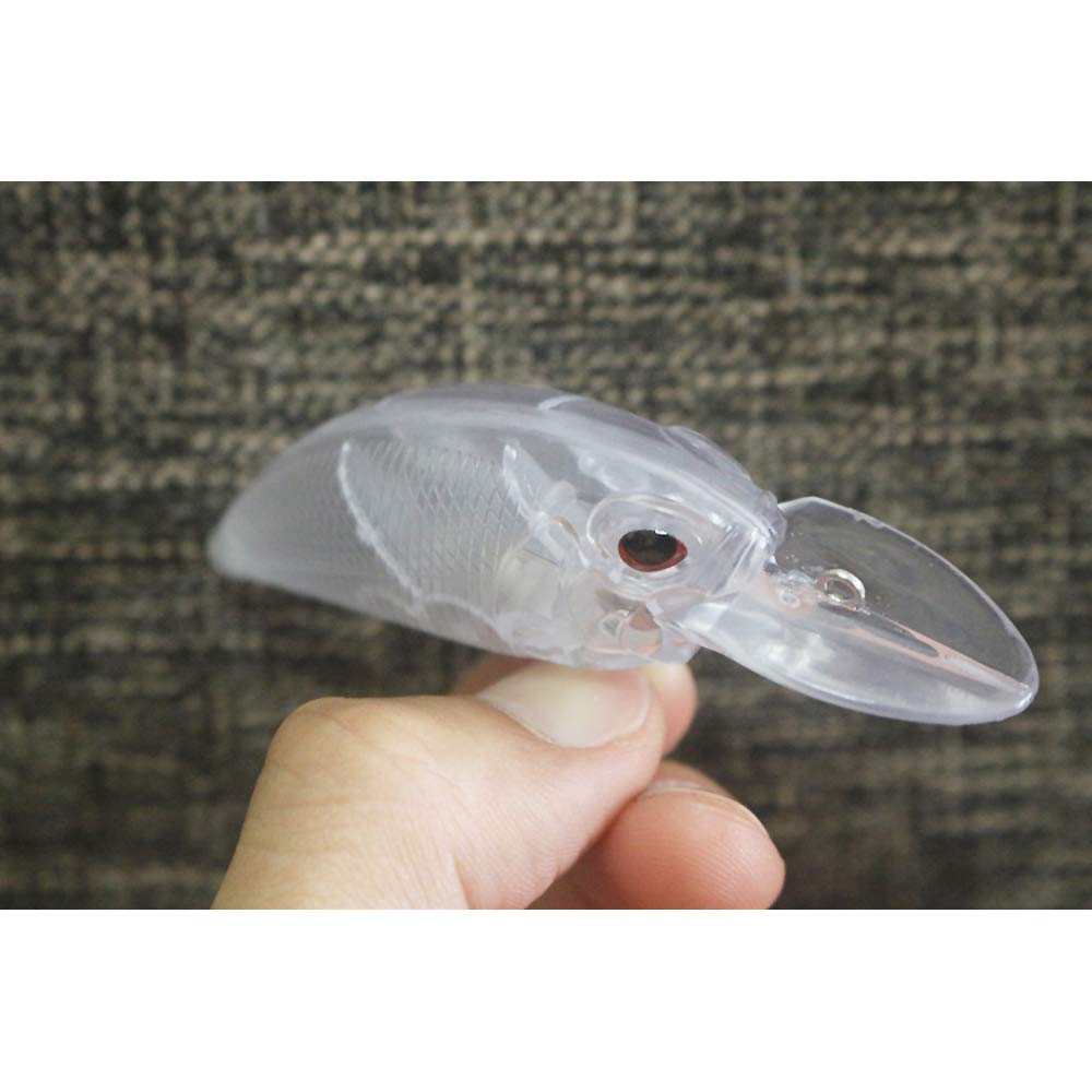 Shelt 15 Pcs Unpainted Medium Diving Crankbaits Hard Lures Baits Lures