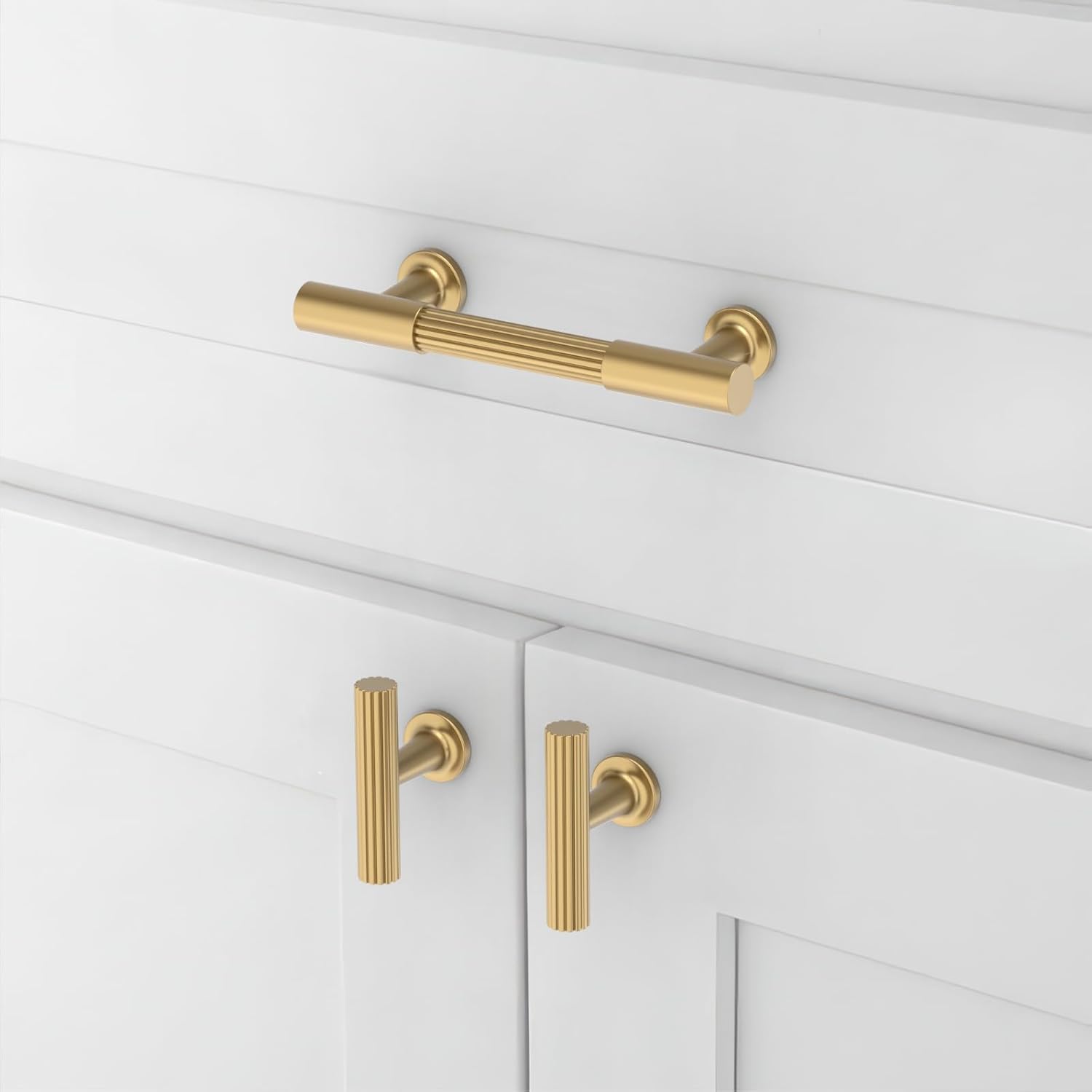 10 Pack Champagne Bronze Cabinet Pulls 3 Inch(76mm) Honey Bronze Kitchen Cupboard Handles Solid Heavy Duty Zinc Alloy Drawer Pulls