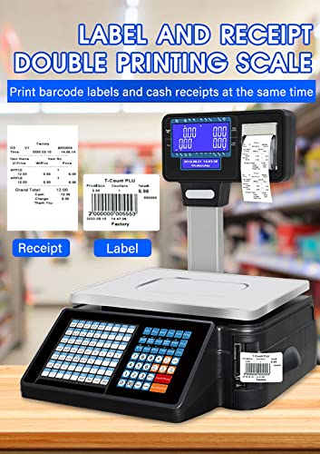 Báscula Comercial Electrónica con Impresora y Display Dual miniatura 2