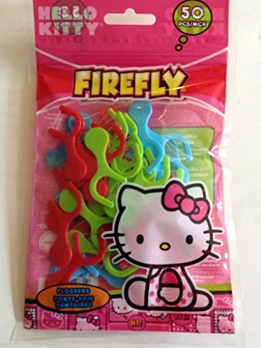 50 PCS Hello Kitty Firefly Teeth Floss Flossers Flossing is Made Fun for Kids