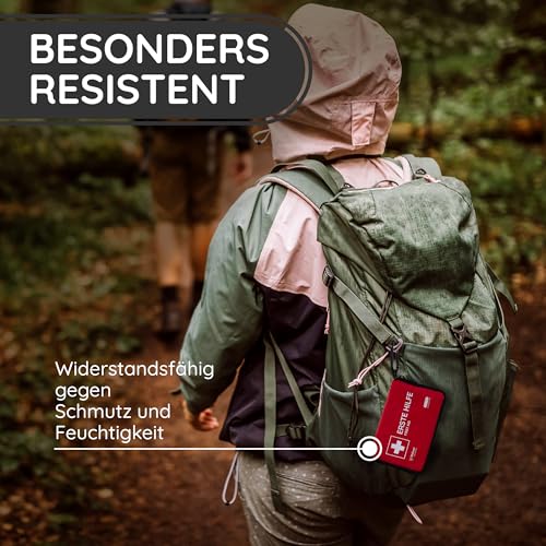 FLEXEO Erste-Hilfe-Set 'Mini' | kompakte und leichte Tasche für Outdoor, Fahrrad, Wandern und Reisen | kleines First Aid Kit für Unterwegs und Kinder
