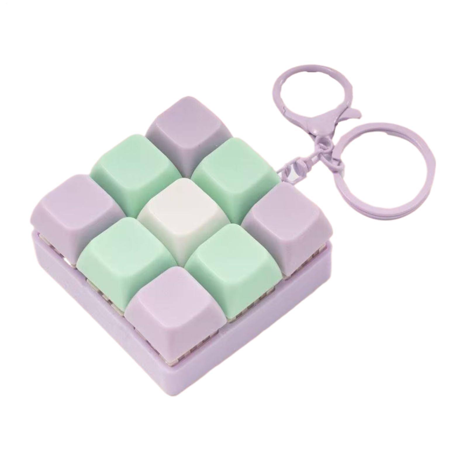 Clicky Keyboard Fidget | Keyboard Fidget Toy | 9-in-1 Keyboards Fidgets Keychain Toy | Detachable Reconfigurable Finger Clicker Button - For Adults Women Men Kids