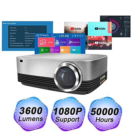 Proyector 1080p 3600 lúmenes WiFi inteligente Proyector Apoyo ...