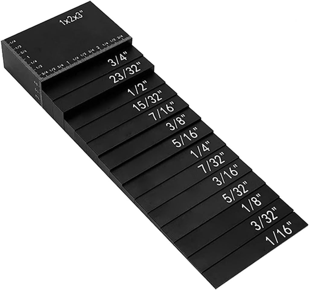 15Pcs Woodworking Precision Aluminum Height Gauge Set Setup Bars Gauge Block Set Precise Measurements(Blue)