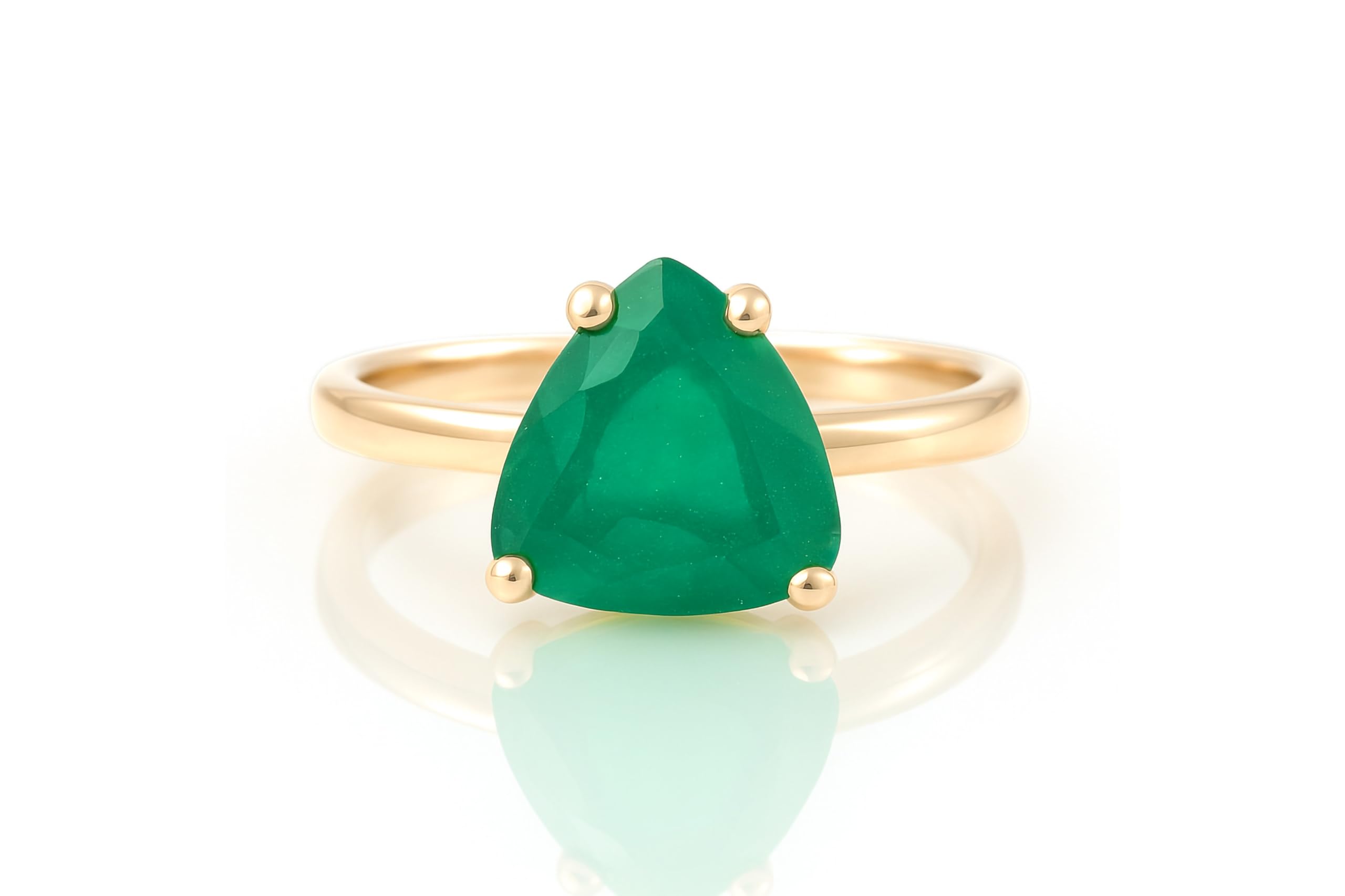 Anello di Onice per Tutti i Giorni - Gioielli Semplici da Donna Fatti a Mano - Anello di Classe Oro Rosa - Regali per Moglie, Mamma, Fidanzata - Anello con Pietra Solitaria per Tutte le Occasioni