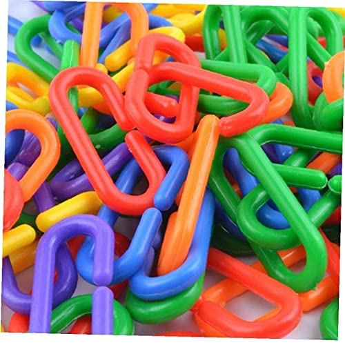 Plastic haken ketting schakels,100 stuks papegaai C-clips haken ketting speelgoed C-Links suikerzweefvliegtuig Rat vogel… - Afbeelding 7