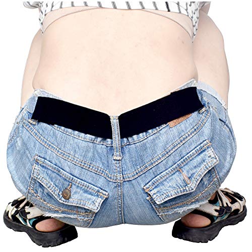 YYST Pants Hip Hugger Back Belt Eliminates Back Gaps Invisible Belt 2/PK