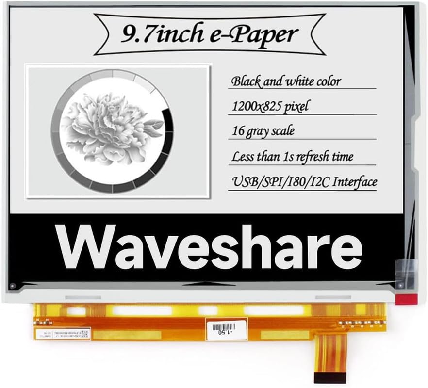 IDUINO 9.7inch E-Ink Raw Display Compatible with Raspberry Pi 4B/3B+/3B/2B/B+/A+/Zero/Zero W/WH/Zero 2W Series Boards 1200x825 Resolution with Parallel Port Without PCB Supports Partial Refresh-picture-26