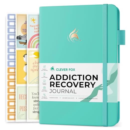 Clever Fox Addiction Recovery Journal – Guided Sobriety Workbook for Alcohol, Drug, Gambling, Eating & Other Addictions – Daily Planner to Support Recovery Progress, A5 Size - Turquoise